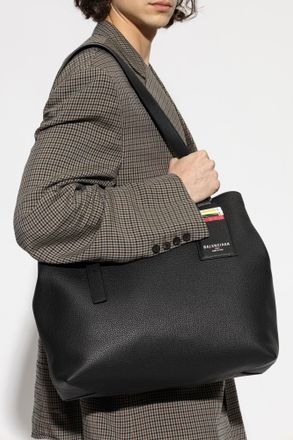 Balenciaga Credit Shopper Shoulder Bag, Mens, Black