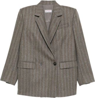 Alberto Biani Brown Notched Lapels Breasted Blazer