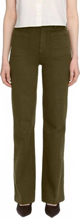 Frame Denim Refined Wide Leg Trouser In Tree Moss