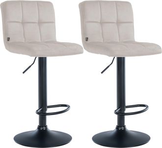 Clp Clp - Set De 2 Taburetes De Bar Peru En Terciopelo Crema Negro
