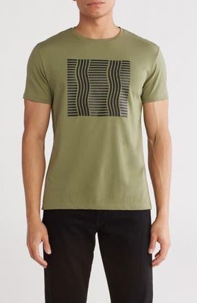 T.R. Premium 3D Abstract Stretch Cotton Graphic T-Shirt in Olive at Nordstrom Rack, Size Small