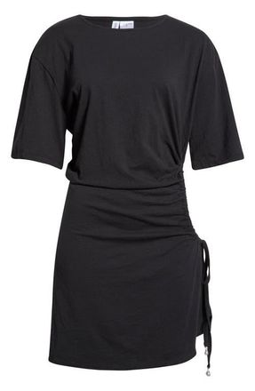 Sanctuary Shirred Side Cover-Up Shirt Dress in Black at Nordstrom, Size X-Small