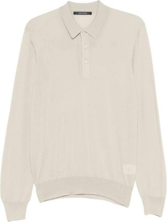 Tagliatore Lange Mouwen Poloshirt - Heren - Polos - Beige - XL - Tops