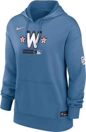 Nike Womens Washington Nationals Authentic Collection City Connect Nike Therma MLB Pullover Hoodie in Grey | 22MN0CLYWTL-HR3