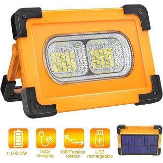 OEM Foco Led Recargable, Luz De Trabajo Led Port&aacute;til De 100 W Con Panel Solar, 4 Modos, S&uacute;per Brillante, Bater&iacute;a De 10000 Mah Para Acampar Y Proyectos De 