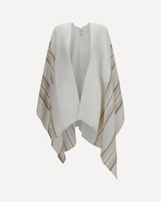 Brunello Cucinelli Poncho aperto in misto lino, cashmere e seta Woman UNI
