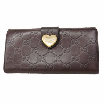 Gucci Brown Leather Long Wallet (Bi-Fold) (Pre-Owned)