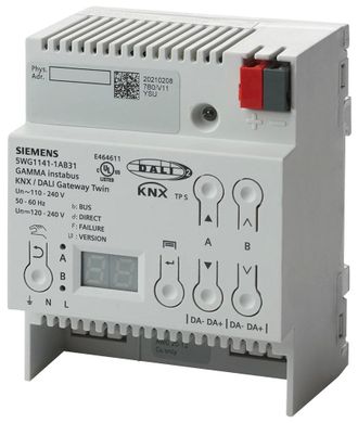 SIEMENS Knx/dali Gateway Twin, 5wg11411ab31