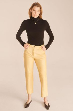 Rebecca Taylor Crop Leather Pant