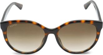 Gucci Occhiali da sole cat-eye con effetto tartarugato anni 2020 - Marrone