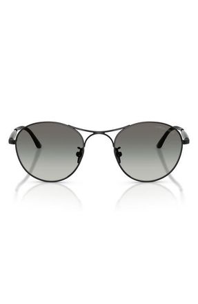 A|X Armani Exchange 50mm Round Sunglasses in Matte Black /Gradient Grey at Nordstrom