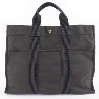 Herm&egrave;s Sellier Gray Polyamide Polyester Handbag Tote Bag (Pre-Owned)