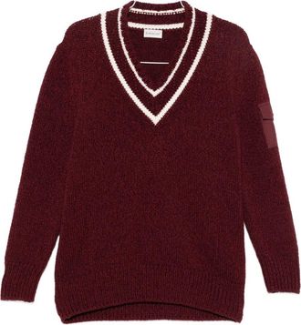 Moncler V-Neck Sweater - Womens - Virgin Wool/Polyamide/Cotton/Polyester