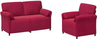 vidaXL Juego De Sof&aacute; 2 Uds. Rojo Vino Terciopelo Vidaxl