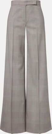 Max Mara Checked virgin wool wide-leg pants