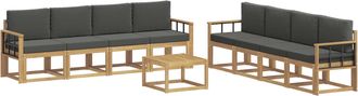 vidaXL Conjunto De Sof&aacute;s De Exterior 9 Uds. Blanco Y Antracita Vidaxl