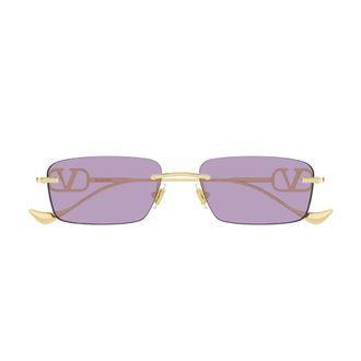 Valentino Rechthoekige Zonnebril - Dames - Accessoires - Paars - Maat: 55 MM