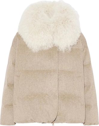 Yves Salomon Chaqueta de plum&oacute;n con inserto desmontable - Jackets - Mujer - Beige - S