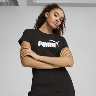 Puma T-shirt con logo ESS No. 1 da donna, Abbigliamento, Nero, XXS