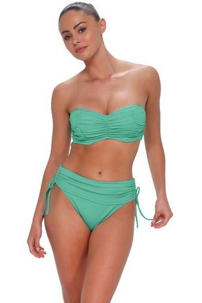 Sunsets Loretta Bandeau Bikini Swimsuit Top - DD Cup in Aqua Mist Sandbar Rib at Nordstrom, Size 36