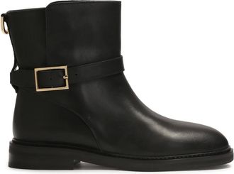 Kazar Schoenen, Dames, Zwart, 41 EU, Leer, Zwarte instap laarzen van natuurlijk leer met decoratieve gesp