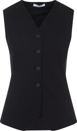 Max Mara Black Fornovo Viscose Gilet-Donna