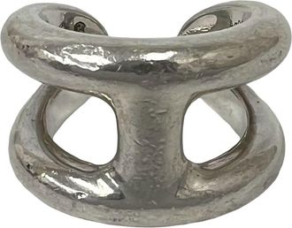 Herm&egrave;s Silver Silver 925 Band Ring (Pre-Owned)