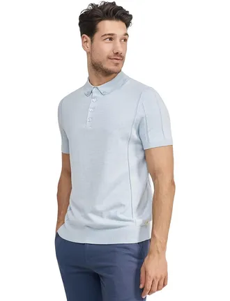 Blue industry Polo korte mouw Blue Industry lichtblauw regular fit