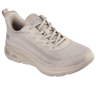 Skechers Womens Bobs Unity Sleek Waves Sneaker, Tan Engineered Knit, 4.5 UK