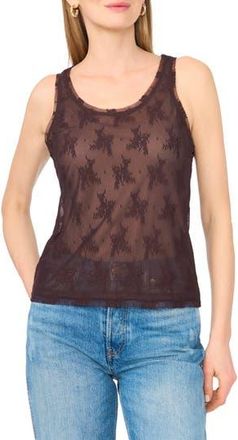 Parker Mesh Lined Lace Tank in Dark Chocolate Delight at Nordstrom Rack, Size X-Large