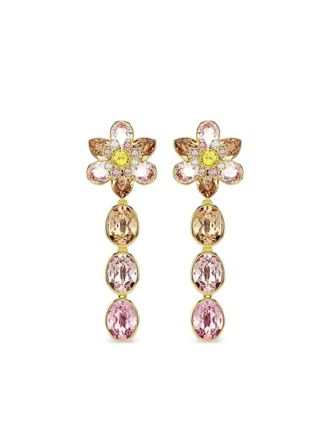 Swarovski Idyllia flower drop earrings - Gold
