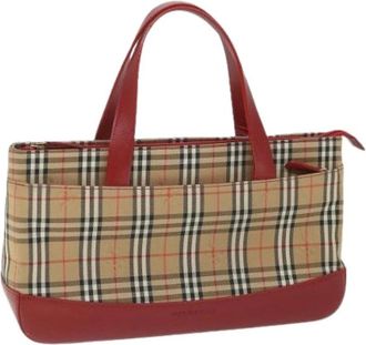 Burberry Pre-owned Handbags, female, Beige, Size: ONE SIZE Pre-owned Canvas Handbag
