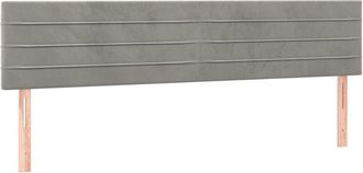 vidaXL Cabecero Con Led De Terciopelo Gris Claro 160x5x78/88 Cm Vidaxl