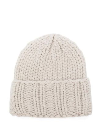 Liska cable-knit beanie - women - Cashmere - One Size - Neutrals