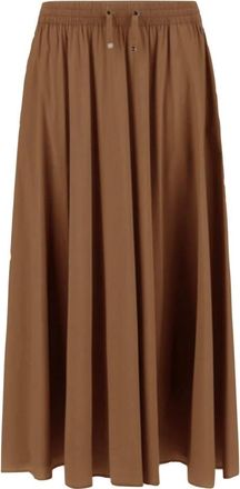 Herno Rokken, Dames, Bruin, XL, Katoen, Lange Rok