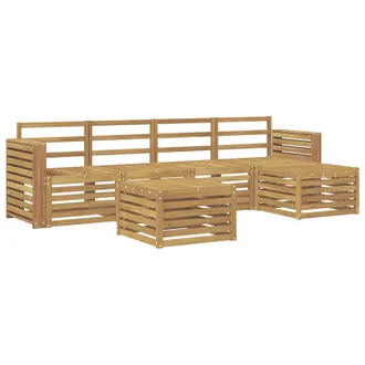 vidaXL Set Di Divani Da Esterno 6 Pz Bianco Legno Di Acacia Massello Vidaxl
