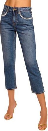 Ramy Brook Joy Embroidered Detail Crop Jeans in Medium Wash Crochet at Nordstrom Rack, Size 30