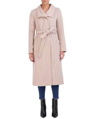Cole Haan Slick Wool-Blend Belted Coat
