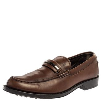 Tod's Tods Brown Leather Slip On Loafers