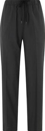 Maison Margiela Anthracite Elastic Waist Drawstring Wool-Blend Trousers