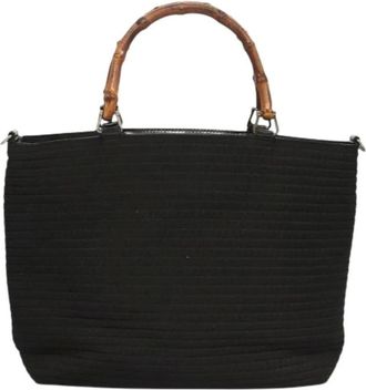 Gucci Pre-owned Handbags, female, Black, Size: ONE SIZE Pre-owned Canvas Handbag