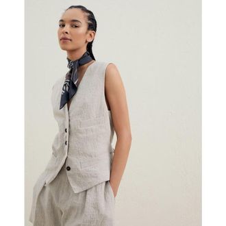 Brunello Cucinelli Light Beige Linen Vest, Brand Size 44 (US Size 10)