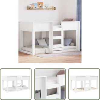 vidaXL vidaXL Letto Salvaspazio - Letto a Castello per Bambini Bianco 100 x 200 cm