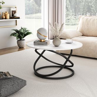 Vicco Mesa De Centro Calgary, Blanco, 79.5 X 62 Cm Con Amplia Superficie De Trabajo