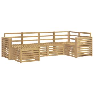 vidaXL Conjunto De Sof&aacute;s De Exterior 6 Pcs Blanco Poli&eacute;ster Vidaxl