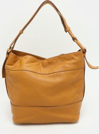 Ferragamo Mustard Leather Hobo