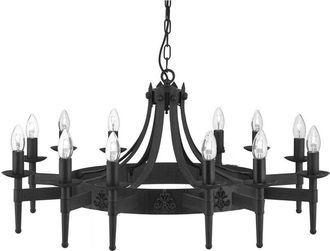 Searchlight Searchlight - Cartwheel - 12 Light Multi Arm Ceiling Pendant Black, E14