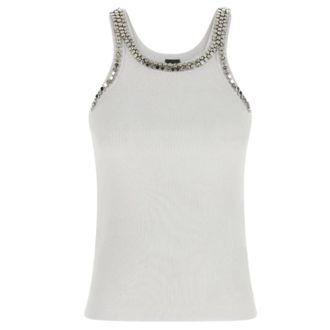 Pinko Sleeveless Tops, female, White, Size: M Coriandoli Top