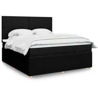 vidaXL Vidaxl - Cama Box Spring Con Colch&oacute;n Tela Negro 180x200 Cm