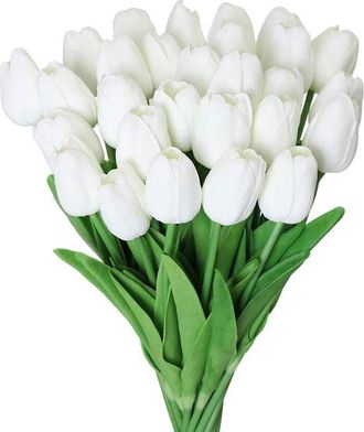 OEM Ramo De Tulipanes Artificiales - Aspecto Realista - Ideal Para Decoraci&oacute;n - 20 Tallos - Estilo C